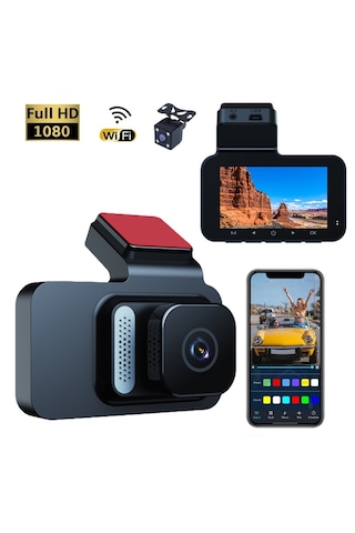 Araç İçi Kamera Wifi Yol Kayıt Cihazı 170 Açı Full Hd 1080p G Sensörlü Hareket Sensörlü