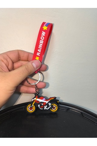 Silikon Kaliteli Motosiklet Anahtarlığı Esnek, Dayanıklı Ve Şık Tasarım Kırmızı