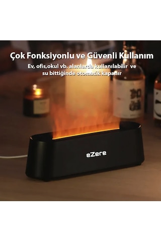 Kumandalı Alev Efektli Hava Nemlendirme Cihazı Çocuk Bebek Odaları Yaşlılar İçin Nemlendirici