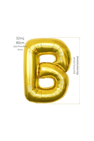Harf Folyo Balon Altın Gold B Harfi 32inç 80cm