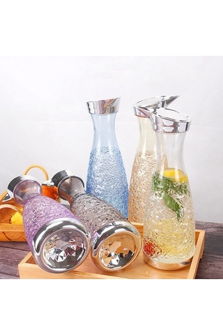 Dancemonkey Elmas Dokulu Meyve Suyu Sürahisi Kırılmaya Dayanıklı Home Suyu Fıçı