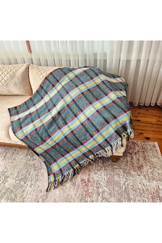 Çift Kişilik Pamuklu Battaniye 180 200 Cm Çok Renkli