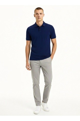 Alpha Studio İndigo Erkek Pamuklu Polo T-shirt Au-1371b Polo Pıquet Indigo