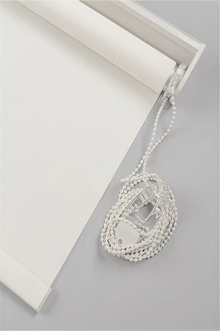 Kidmex Beyaz Keten Modern Stor Perde Eteksiz