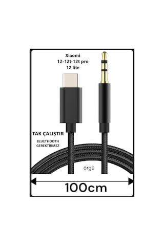 Xiaomi Mi 12t Pro Xiaomi Mi 12 Mi 12t Mi 12 Lite Aux Kablo Type C Aux Kablo Dac Çipli Tak Çalıştır