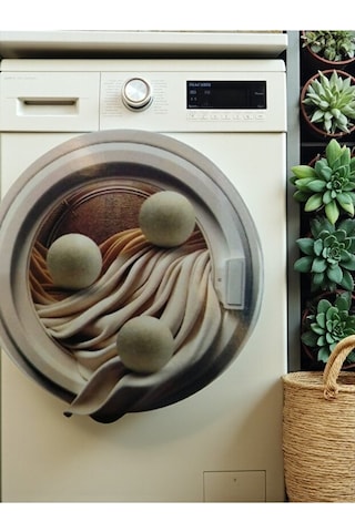 Mucit Home 3 Adet Yün Kurutma Topu Kurutma Makinesi Için Doğal Yumuşatıcı Çamaşır Kurutma Topları Beyaz