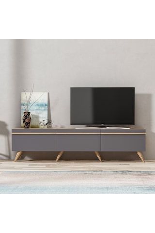 Inarchdizayn Amsterdam Style Alt Modül Tv Ünitesi Antrasit Renk Ücretsiz Kargo