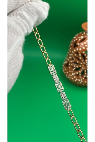 Xuping Rose Gold Yıldız Desenli Zirkon Taşlı Bileklik Altın