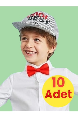 Tezzgelsin Erkek Çocuk Saten Papyon 10 Adet Kırmızı