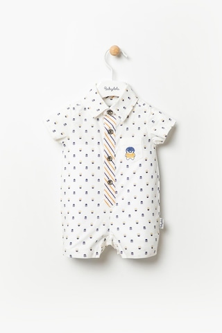 Pamuklu Penguen Detaylı Erkek Bebek Bayramlık Tulum 12779 001