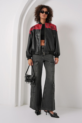 Bigdart 0698 Baskılı Suni Deri Bomber Ceket - Bordo