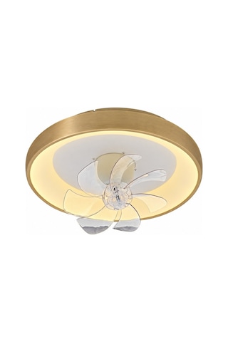Eskitme Gold Ø50cm Hareketli Fanlı 4000k Gün Işığı Plafonyer