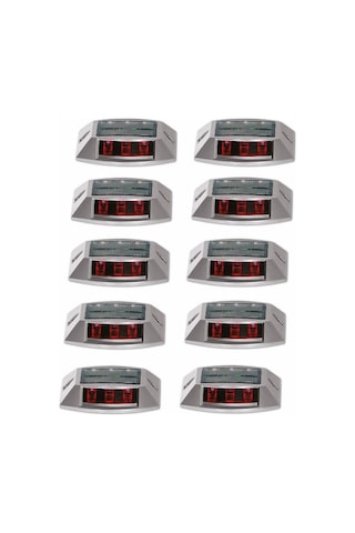 10 Adet Güneş Enerjili Solar Yol Butonu Kırmızı-evelux 11920 Slk