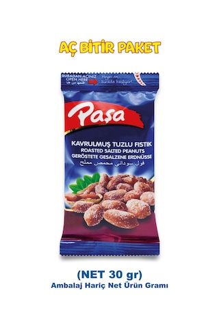 Paşa Kuruyemiş Kavrulmuş Tuzlu Yer Fıstığı 24 x 30 G