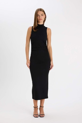 DeFacto Bodycon Vücudu Saran Yarım Balıkçı Yaka Kolsuz Maxi Siyah Abiye Elbise D5067AX24AUBK81