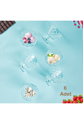 Porsima 1108 6lı Ayaklı Dondurma Magnolia Kasesi Sunum Kase Seti