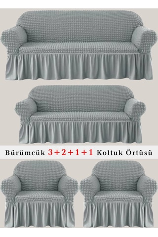 Upmall Bürümcük Koltuk , Çekyat Örtüsü, Kılıfı 3211 Gri Gri