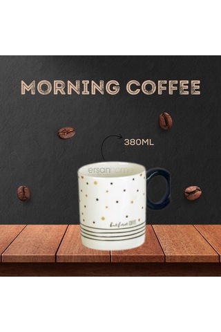 Tohana Porselen Kupa 380ml Desen4 Beyaz