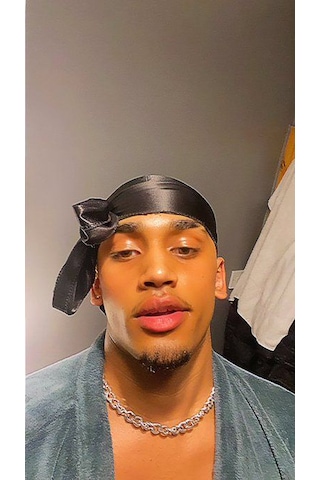 Purplejam Siyah Durag Ayarlanabilir Premium Unisex Bandana