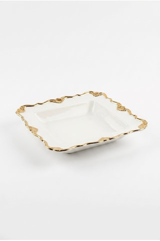 Elıze 6lı Yemek Tabağı 22 Cm Beyaz - Altın