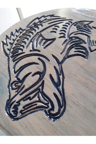 Sea Stool Deniz Temalı Tamamı El Yapımı Ahşap Tabure