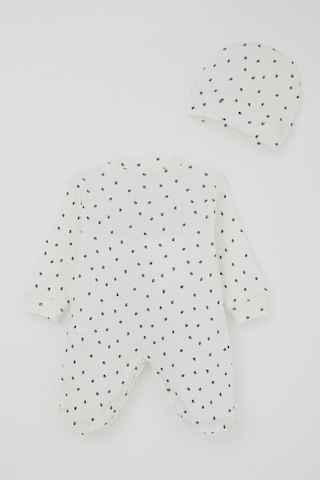 Breeze Kız Bebek Patikli Tulum Mini Çiçek Masalı 0-6 Ay, Beyaz Beyaz
