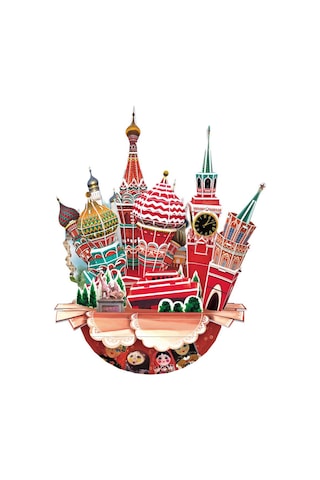 Cubic Fun 3D 68 Parça Puzzle Cityscape Moskova Şehir Kompozisyonu