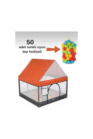 Öykü Bebek Diyari Çatili Oyun Alani 50 Adet Top Hediyeli