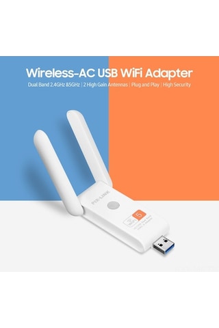 Novahub Çift Bantlı Usb Wifi Adaptörü 300mbps 2.4ghz & 866mbps 5ghz, 2 Antenli, Yüksek Güvenlik, Kullanım Kolaylığı