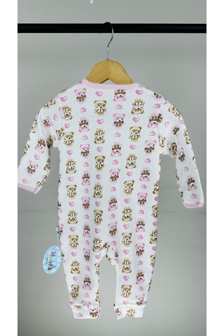 Kalpli Fermuarlı Pamuklu Kız Bebek Tulum 001