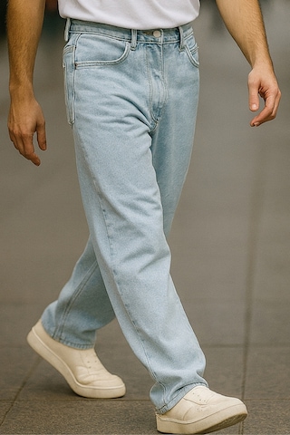 Cedy Denim Yüksek Kalite Baggy Fit Jean Leon Yüksek Bel Bol Kesim Kot Pantolon C352 Mavi