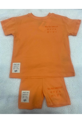 Moi Noi Baby Moi Noi 2li Takım Şortlu Basic Turuncu-9113 Turuncu