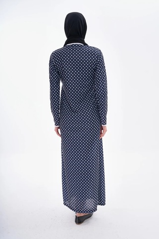 Puantiyeli Yandan Bağlamalı Namaz Elbisesi-21009 Gül Kurusu