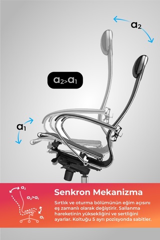 Samurai Ergonomik Koltuk Bel Destekli, Tekerlekli, Krom Ayaklı, Siyah, Fileli Yönetici Koltuğu -5.2.1.49 Çok Renkli