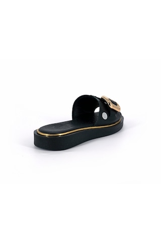 Mammamia D26yt-6055 Siyah Hakiki Deri Kadın Trendy Terlik