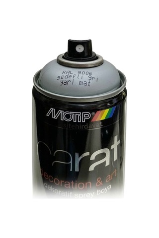 Motip Carat Ral 9006 Sprey Boya 400ml - Yarı Mat Sedefli Gri Çok Renkli