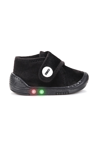 Kiko Kids Petri Günlük Işıklı Erkek Bebek Ev Okul Kreş Panduf Siyah Siyah