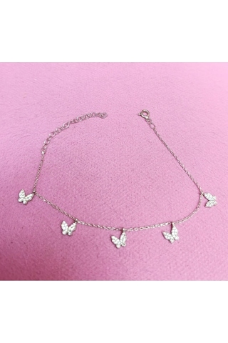 Oriental Kuyumculuk Jewellery Kelebek Gümüş Bileklik Beyaz