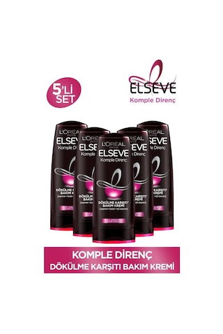Elseve Komple Direnç Dökülme Karşıtı Saç Bakım Kremi 5 x 390 ML