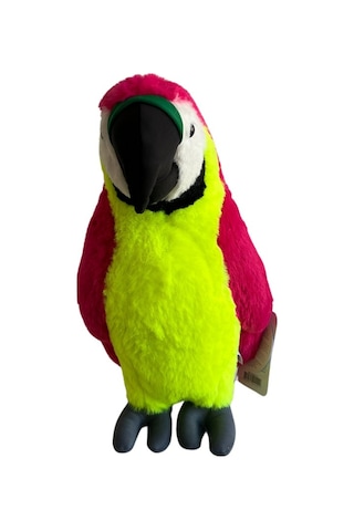 Peluş Papağan Sarı Kırmızı Renkli - Mavi Su Dünyası Sarı - Kırmızı