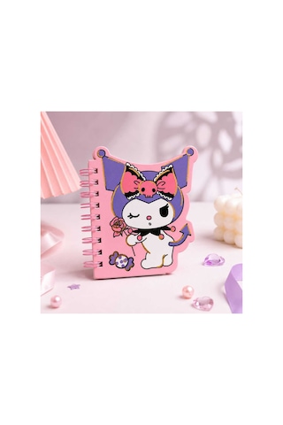Sanrino Kuromi Spiralli Defter Çizgili Özel Kesim Mor Mini Boy 3 3