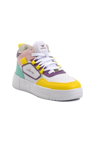 Walkway Nefertiti Beyaz-sarı Unisex Hi Sneaker 001