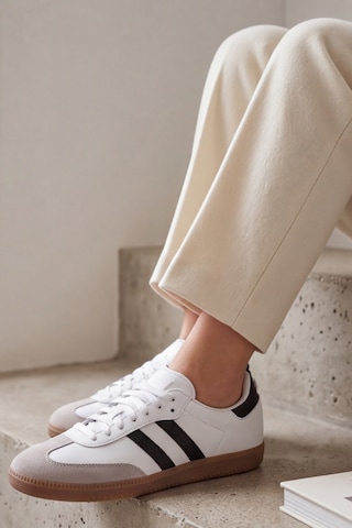 Retro Classic Süet Detaylı Günlük Unisex Beyaz Sneaker, Zamansız Tasarım Yürüyüş Ayakkabısı