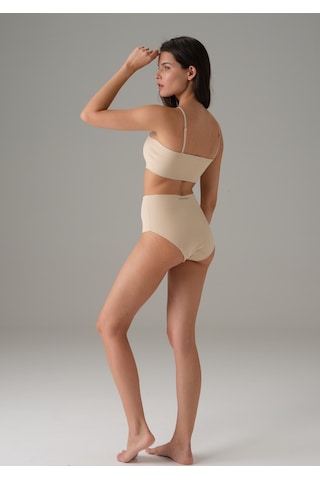 Doreanse Kadın Dikişsiz Yüksek Bel Marka Baskılı Slip 7003-beyaz Beyaz