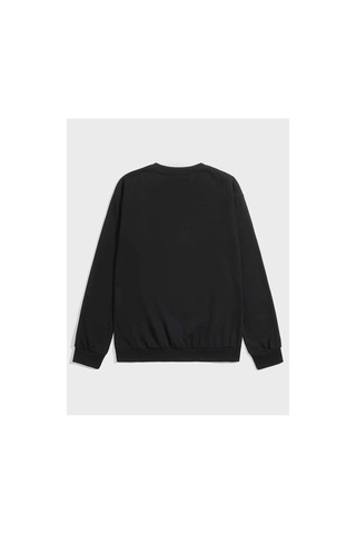 Adrift Anime Guys Letter Animal Graphic Sweatshirt Siyah Siyah