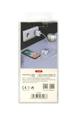 Ilkeshop Konfulon C32q 3.0 Quick Type-c Seyahat Şarj Cihazı