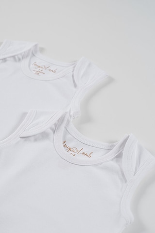 Tinylamb Bebek Atleti Beyaz Renk Bebek Bodysuit Kolsuz Set - 5 Parça