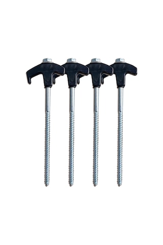 Leezsing 20cm Turuncu Çelik Konik Çadır Çivisi 4 Adet + Çekmeceli Çanta - Gölge Tente Uygun, Işıklandırmalı, Dayanıklı Turuncu