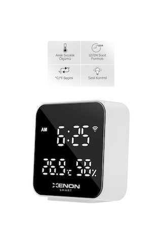 Xenon Smart Dijital Termometre Monitörlü & Akıllı Kumanda Ir Wifi, Saatli, Klima Tv Kontrolü X7511