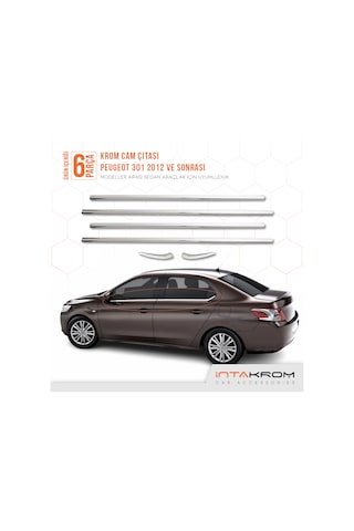 Peugeot 301 Krom Cam Çıtası 6 Parça Paslanmazçelik 2012 Ve Üzeri
